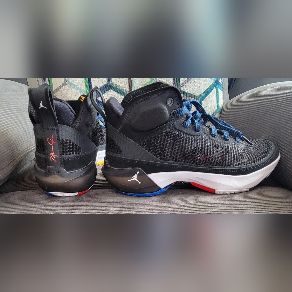 Black and Blue Jordan Athletic Sneakers